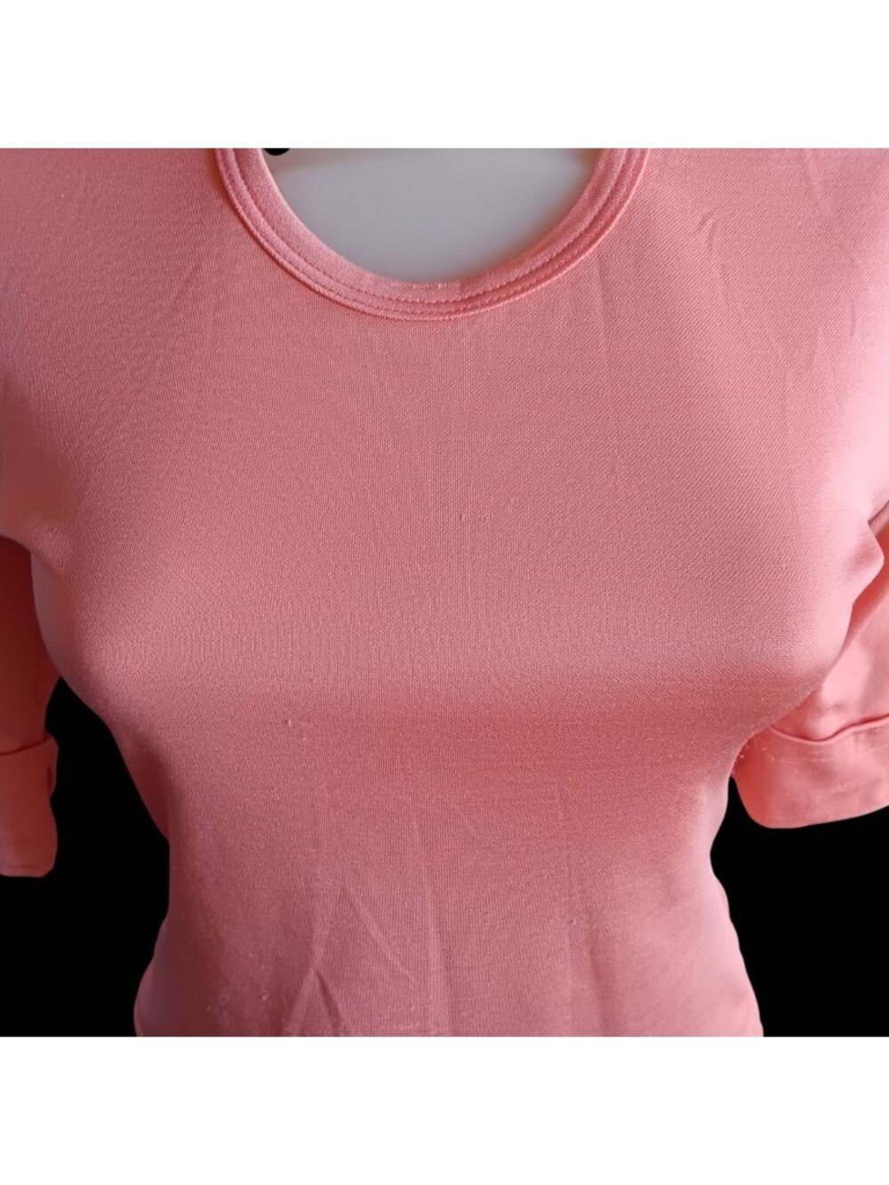 Disco T-shirt Medium Vintage Women's Single Stitch Pink Half Sleeve Stretchy 70s